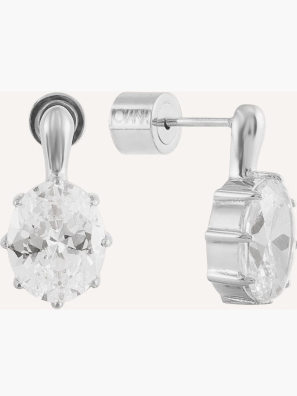 Sterling Silver Clear Stone Stud Earrings